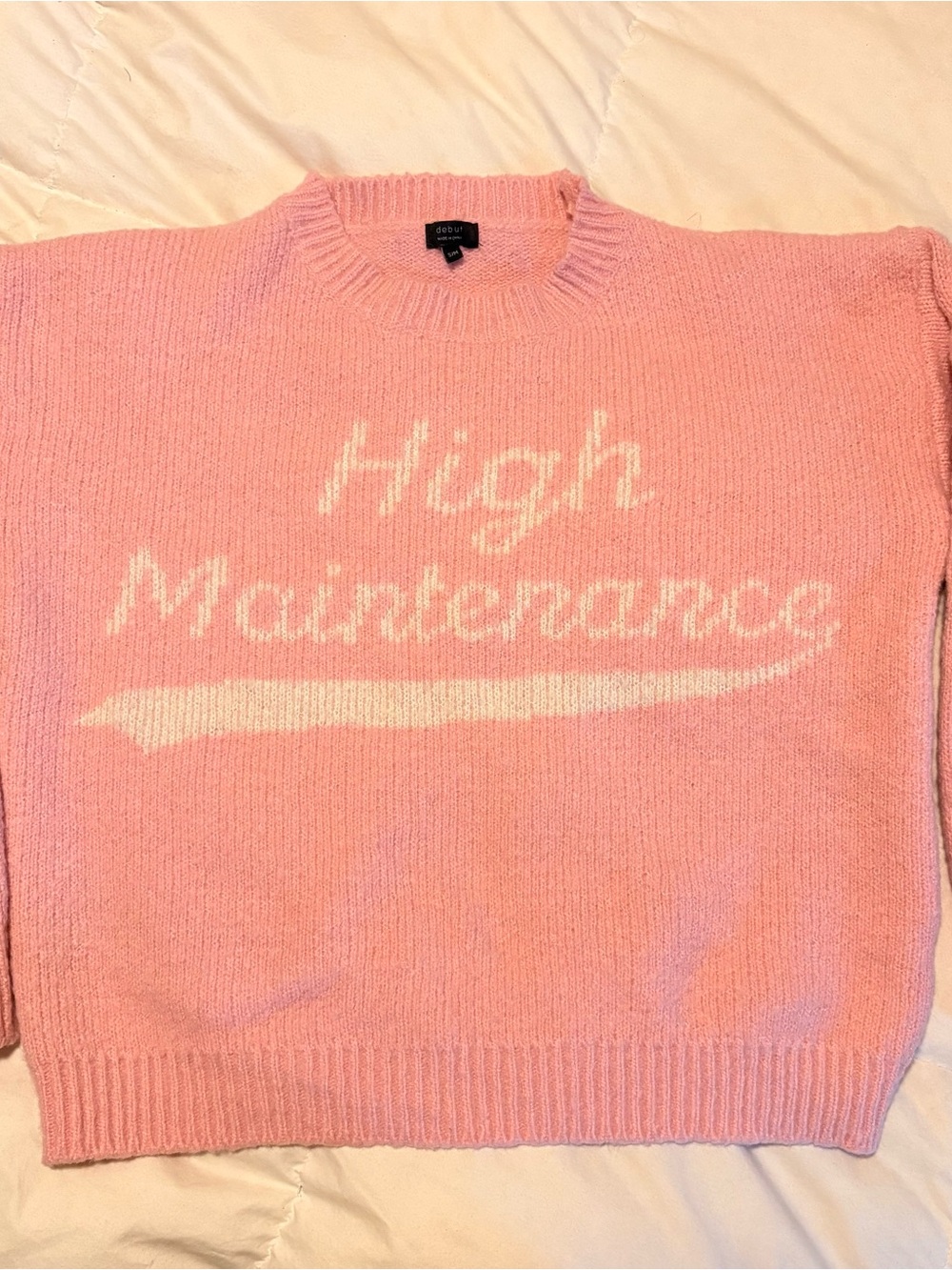 debut Pink 'High Maintenance' Crewneck Sweater